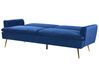 Divano letto 3 posti in velluto blu navy VETTRE_787964