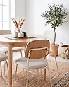 Set of 4 Dining Chairs RILEY Fabric Off-White