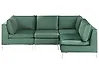Modular Corner Sofa 4 Seater EVJA Velvet Green Left Hand