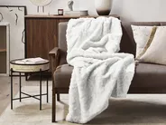 Kuscheldecke TOURZA Stoff 150 x 200 cm Weiß_813151