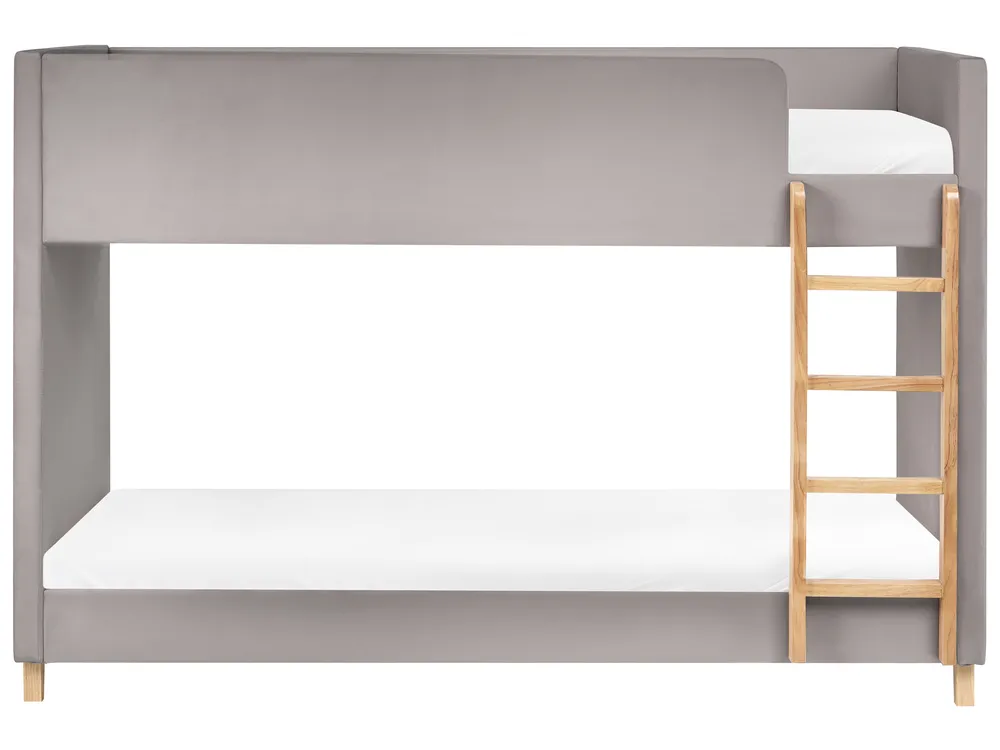 Bunk Bed Velvet CHOCQUES 90 x 200 cm (EU Single) Light Grey_1040681