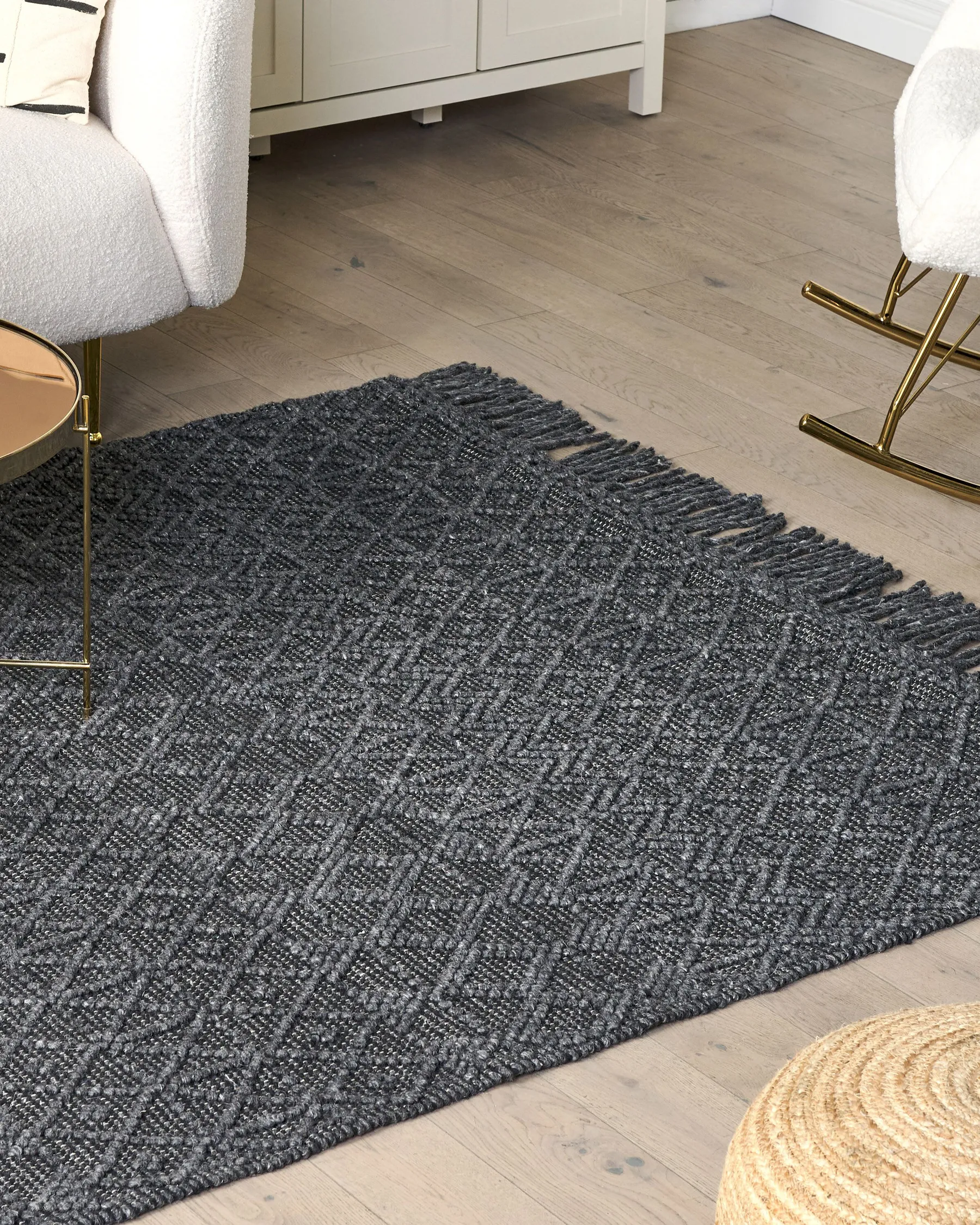 Rug ALUCRA Black 160 x 230 cm Wool_856213