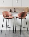 Set of 2 Faux Leather Bar Chairs Brown KIANA_939017