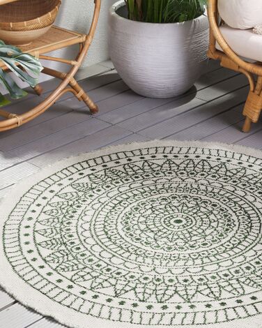 Reversible Round Area Rug ⌀ 140 cm Green YALAK