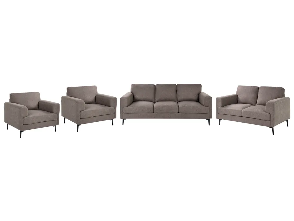 Set da salotto 7 posti LOUSTO Tessuto Marrone