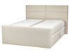 Kontinentálna posteľ s úložným priestorom 160 x 200 cm béžová ARISTOCRAT_873601