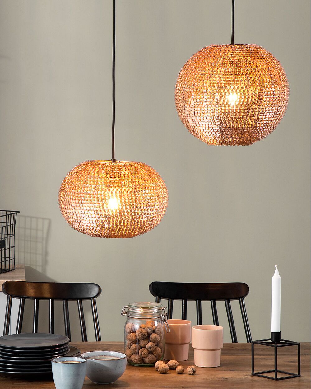 Pendant Lamp SEINE Metal Copper Beliani