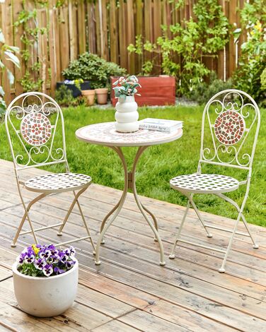 Set of 2 Metal Garden Folding Chairs White SPELLO