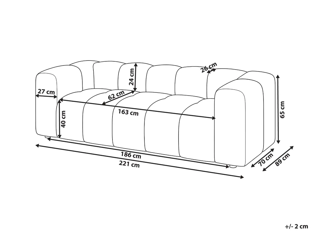 Sofa 3 Seater ANTOLA Boucle Beige_1156576