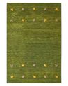 Vlněný koberec gabbeh 140 x 200 cm zelený YALAFI_870293