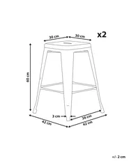 Sæt af 2 barstole CABRILLO Metal Rød_802513