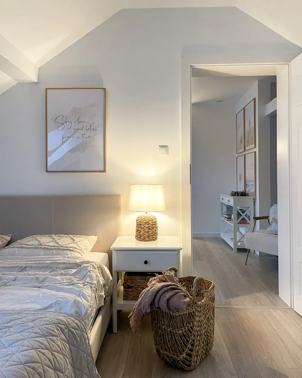 Waterbed Fabric ALBI 160 x 200 cm (EU King Size) Beige_983173