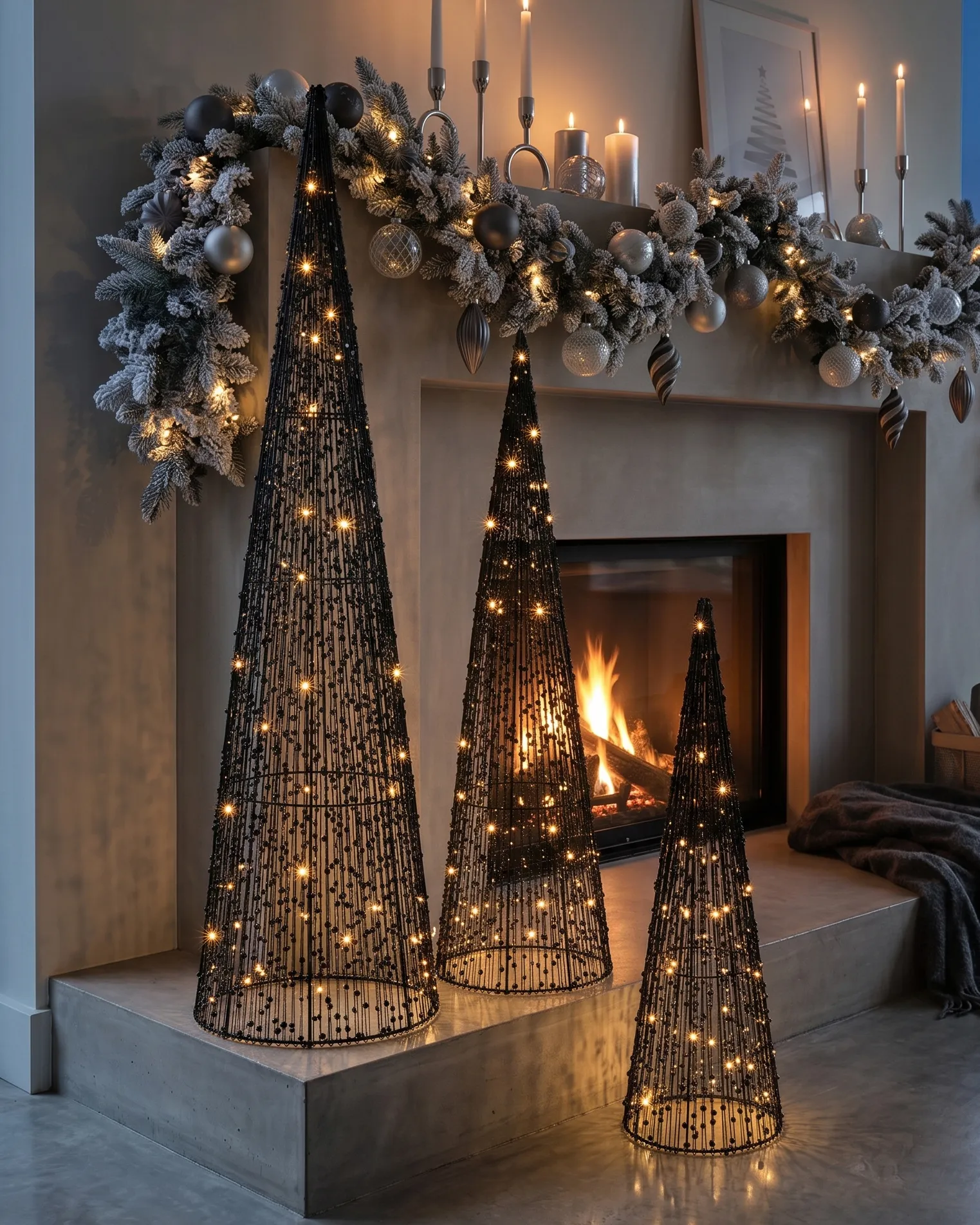 LED VEJLESO 40/60/80 cm Albero di Natale Nero_1015593