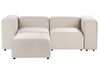 2 Seater Modular Velvet Sofa with Ottoman Beige FALSTERBO_919255