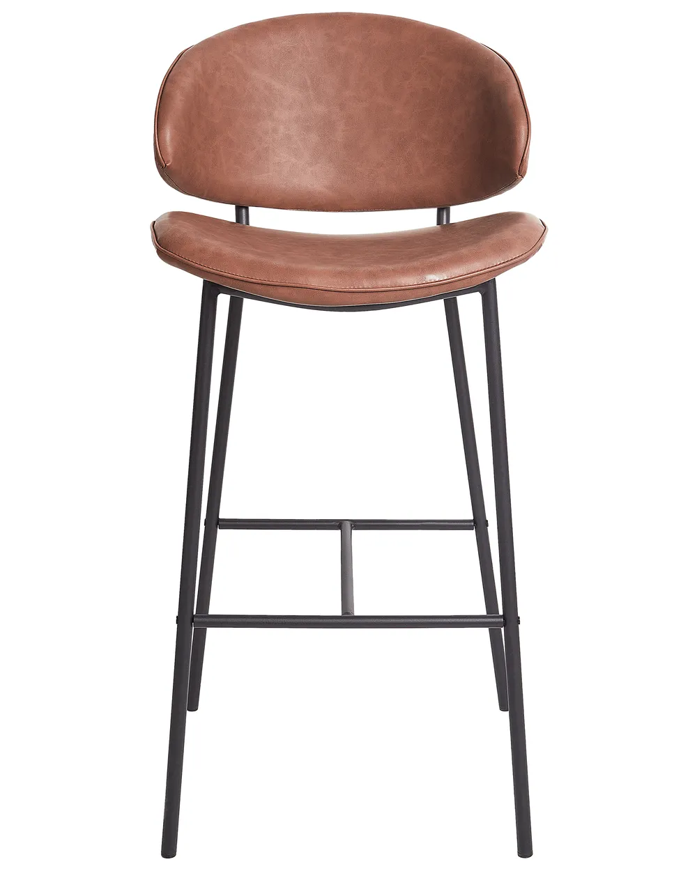 Set di 2 sedie alte KIANA Pelle sintetica Marrone_939019