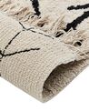 Tapis en coton beige et noir 80 x 230 cm BOZKIR_839797