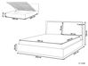 Velvet EU Super King Size Ottoman Bed Beige BAJONNA_871340