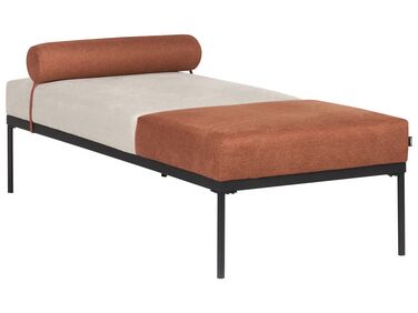 Daybed lys beige/gyldenbrun imiteret hør 170 x 70 cm MALMOS