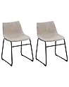 Conjunto de 2 sillas de comedor BATAVIA Tela Beige