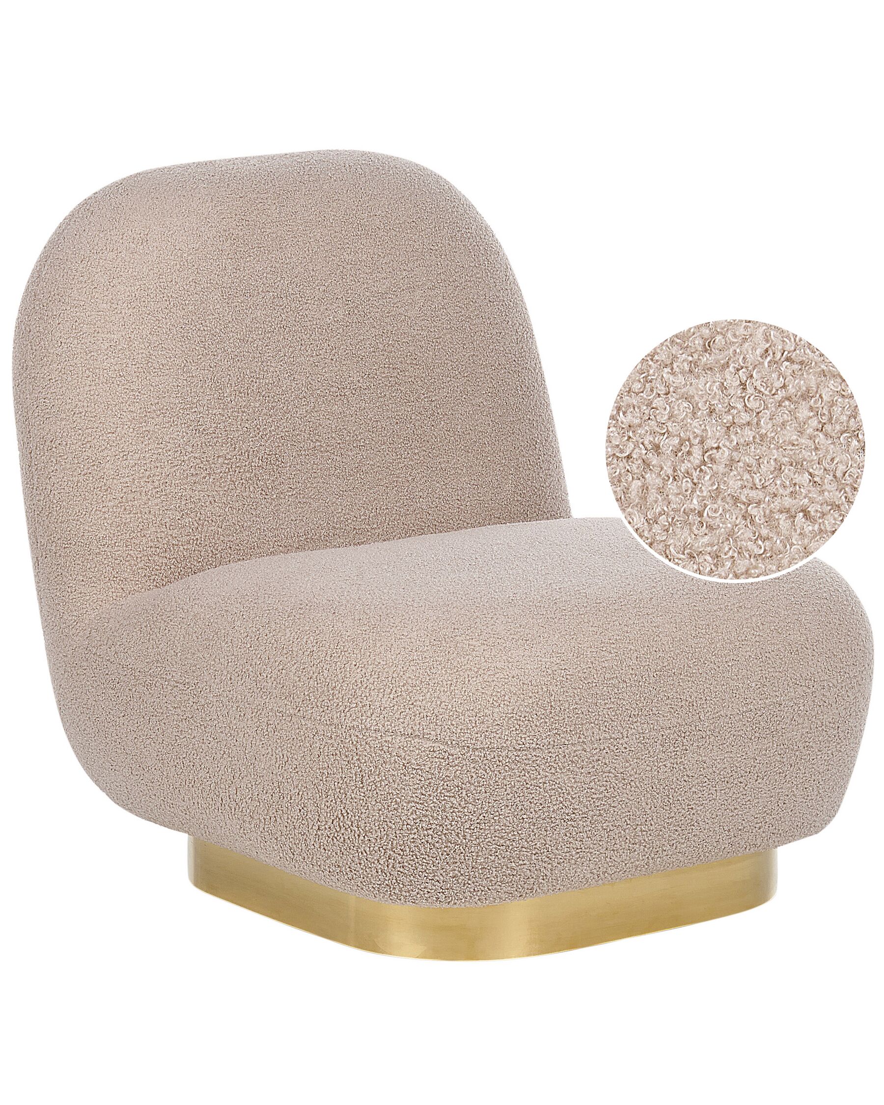 Boucle Armless Chair Beige LOVIISA_899142