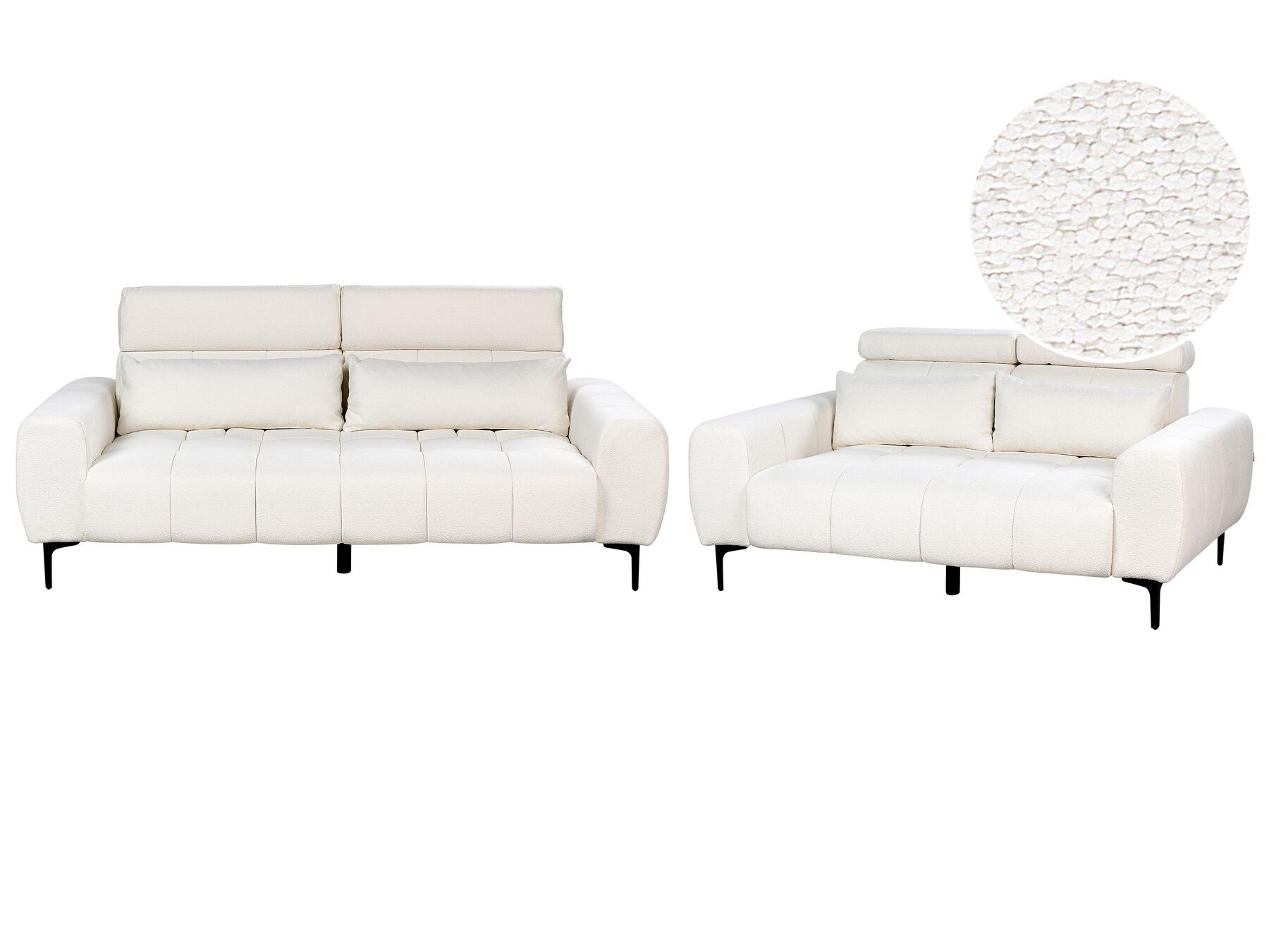 Boucle Living Room Set White VEGAMO_926088