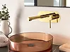 Wall Mounted Basin Mixer Tap CLAVIJO Brass Gold