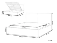 Ottoman Bed MOISSAC Velour Knit Black/ White 180 x 200 cm (EU Super King)_989426