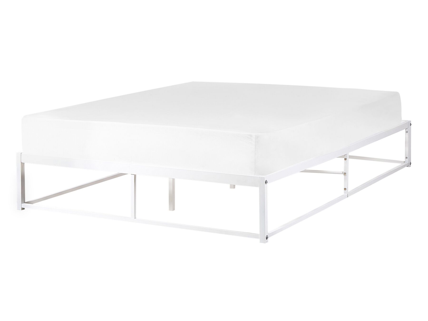 Kovová postel 140 x 200 cm bílá VIRY_902587
