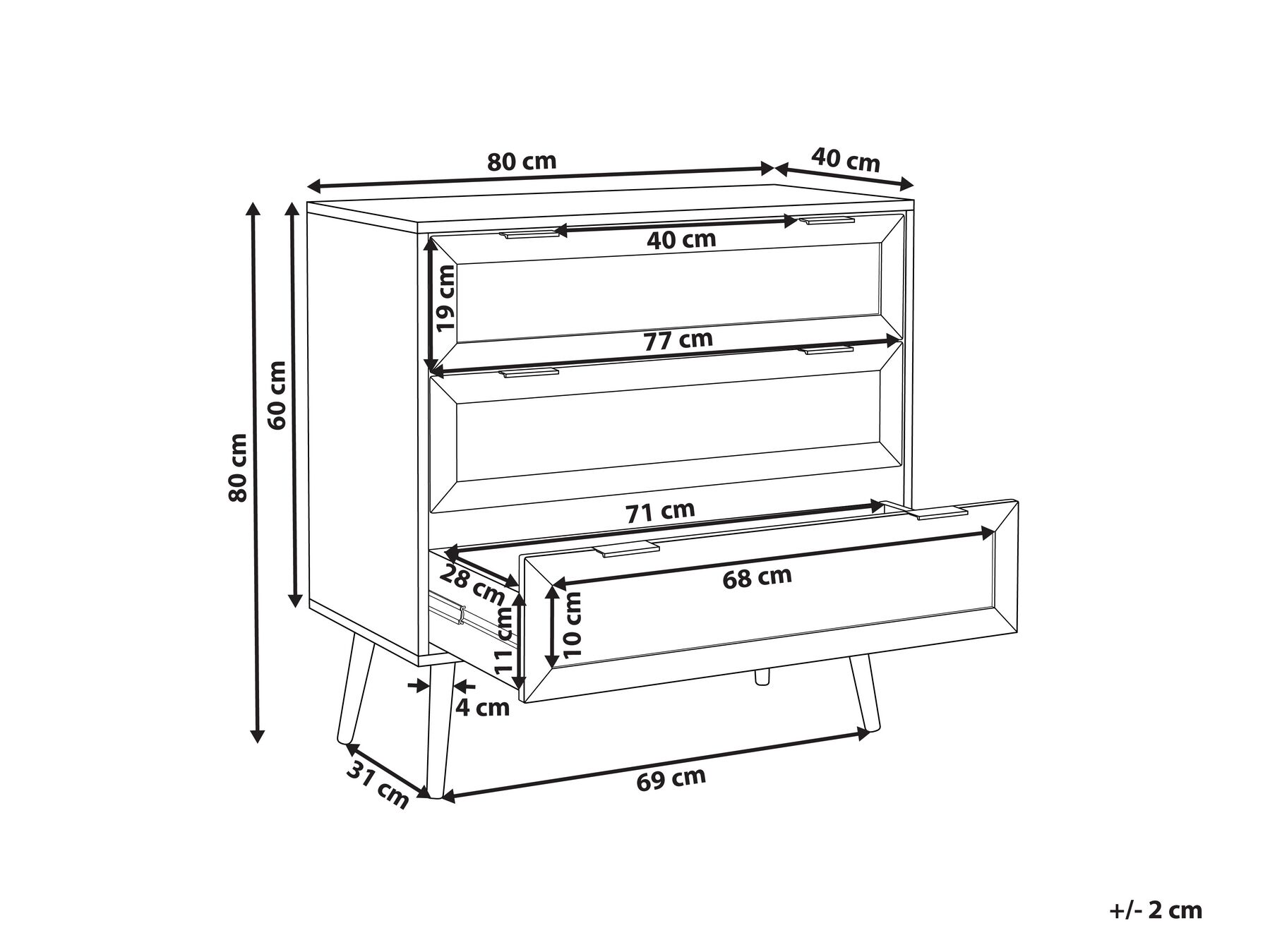 Rattan 3 Drawer Chest Black OPOCO_873449 Rattan 3 Drawer Chest Black OPOCO_873449