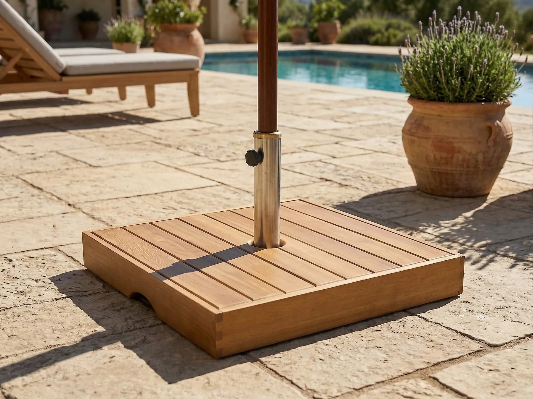 Socle de parasol CRECCHIO Carré Marron 24 kg_1066112