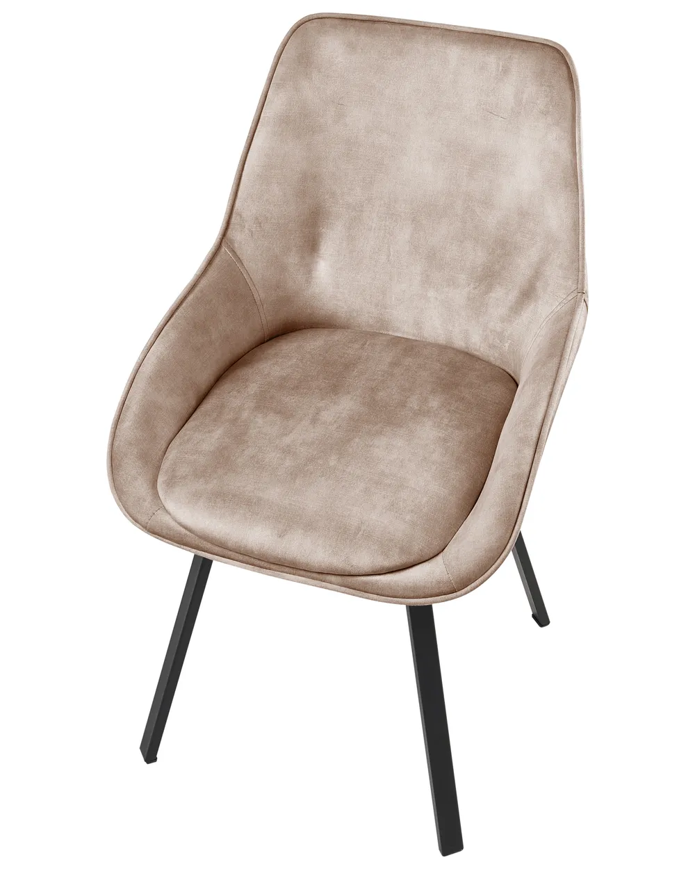 Set di 2 sedie da pranzo TERLTON Velluto Beige_1041281
