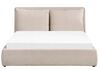 Sametová postel s úložným prostorem 160 x 200 cm béžová BAJONNA_871267
