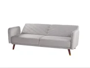 Sofa Bed 3 Seater SENJA Velvet Light Grey_818046