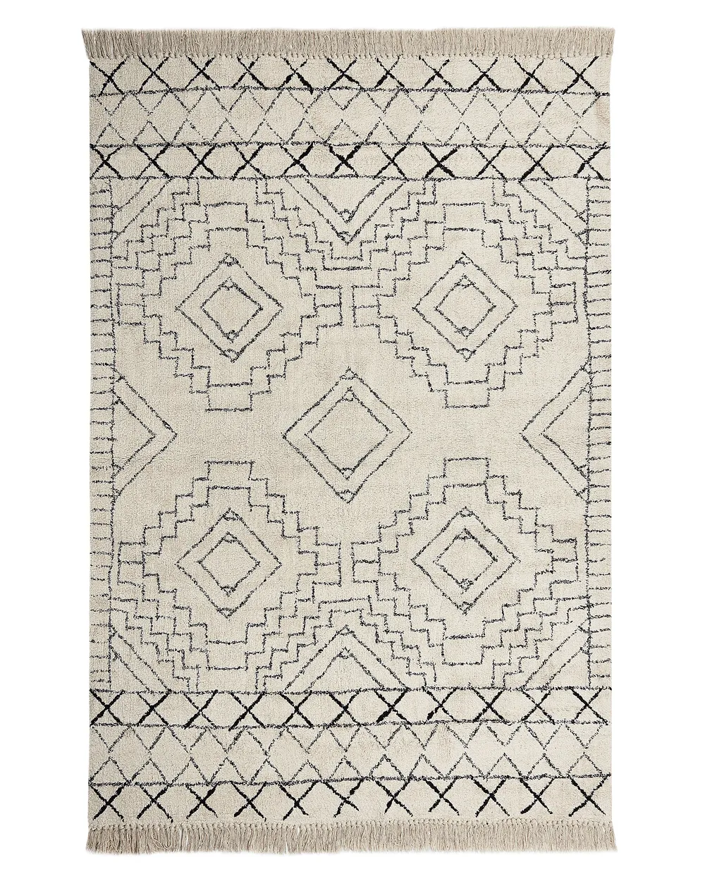 Rug AFIS Beige ø 140 cm Cotton | Beliani.co.uk