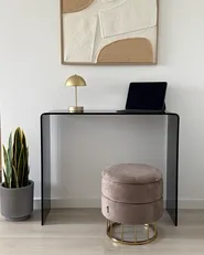Console Table KENDALL Tempered Glass Black_1047262