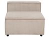 Left Hand 2 Seater Modular Jumbo Cord Corner Sofa Light Brown APRICA_909953