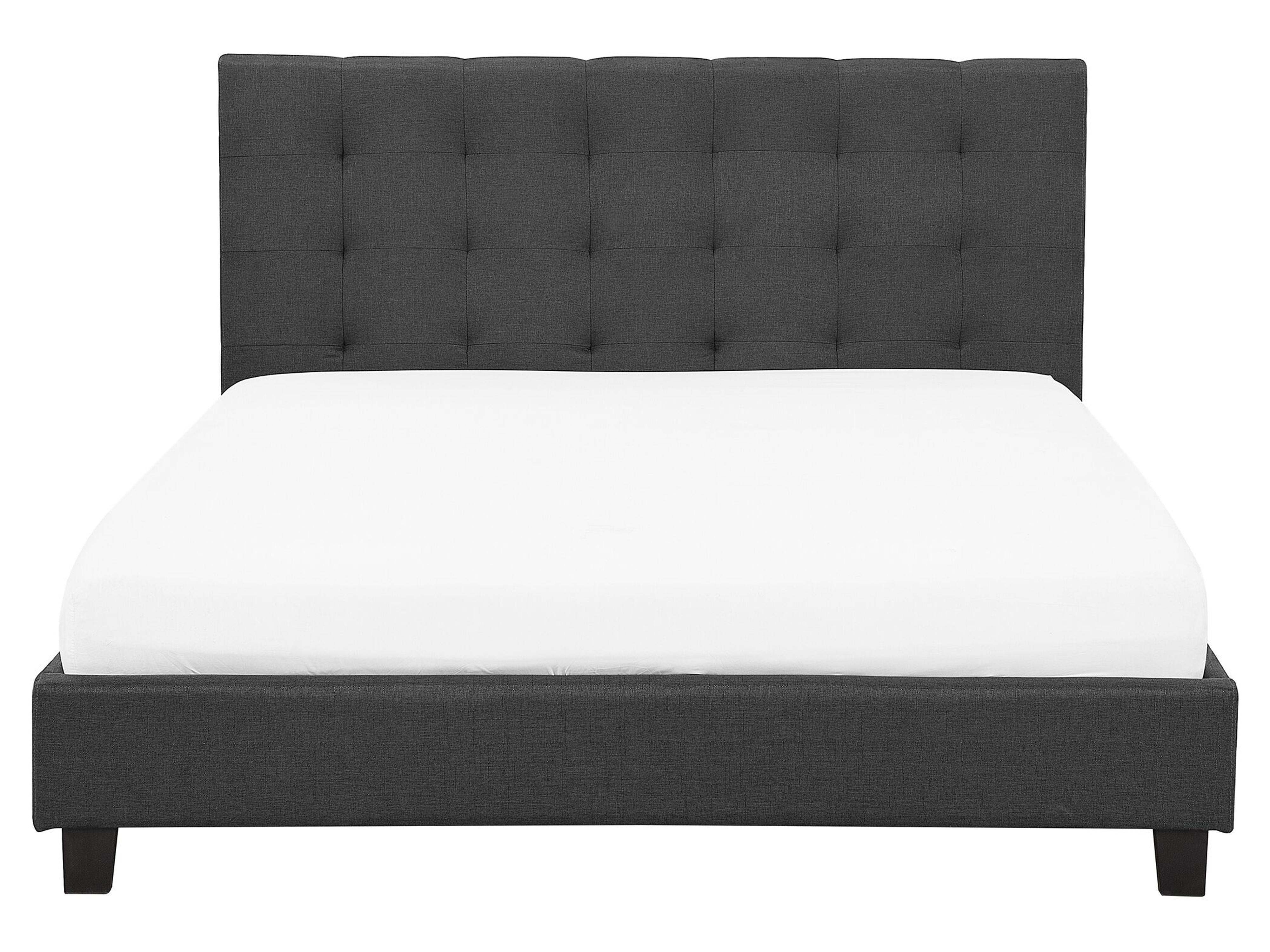 Cama Tecido LA ROCHELLE 160 x 200 cm Cinzento escuro_745011