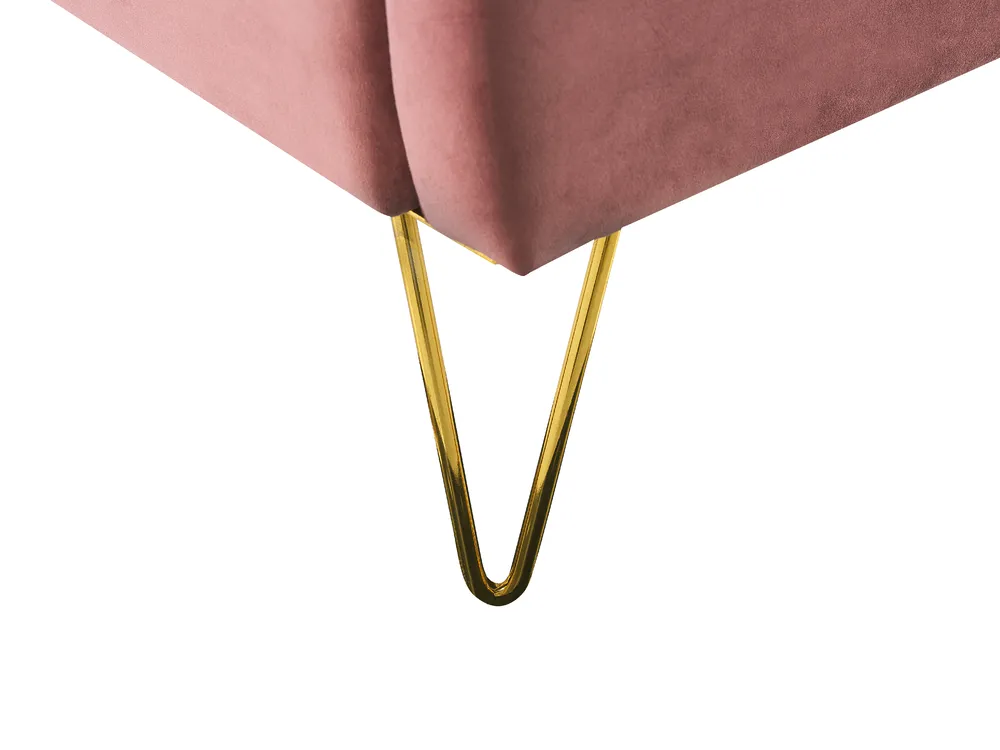 Bett mit Lattenrost Samtstoff AMBILLOU 140 x 200 cm Rosa_857082