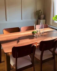 Set di 2 sedie da pranzo MINIER Legno Marrone scuro/Beige_1006245
