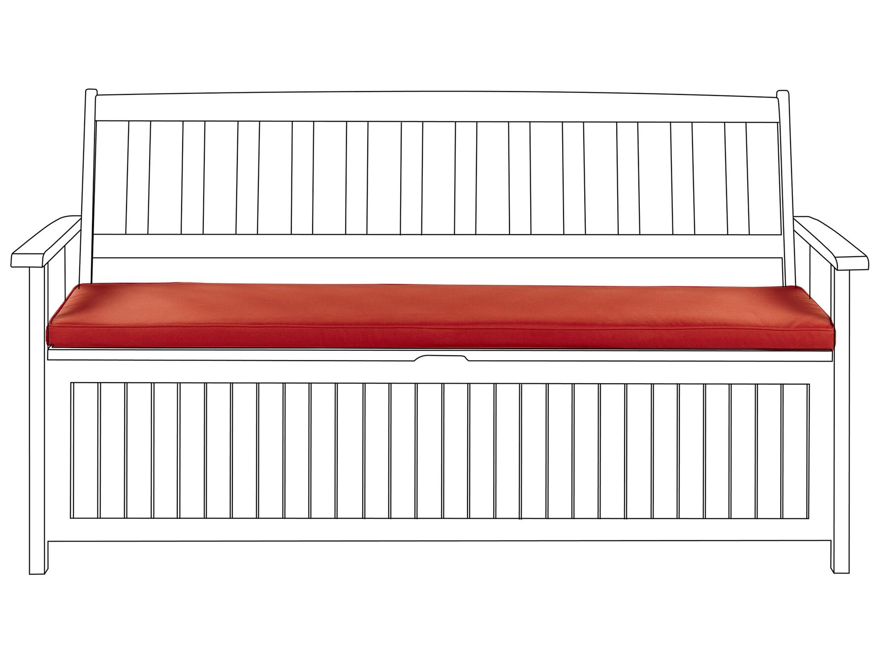 Sittdyna för bänk 45 x 148 cm röd SOVANA _879879