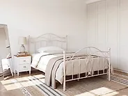 Bed Metal ANTLIA 120 x 200 cm (EU Small Double) Light Beige_1165261
