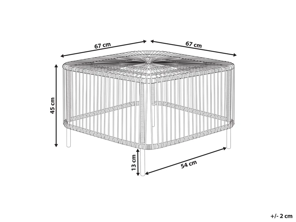Stolik kawowy ogrodowy CESENATICO 67 cm 67 cm Rattan Naturalny_873253