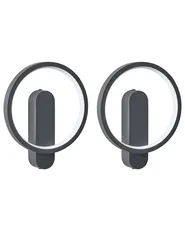 Set di 2 lampade da parete BLIES LED Metallo Nero_1008827
