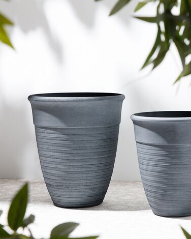 Set of 2 Plant Pots ⌀ 50 cm Grey KATALIMA