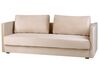 Sofa rozkładana welurowa beżowa EKSJO_848875