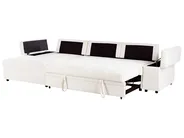 Corner Sofa Bed 3 Seater HRISEY with Storage Boucle White Right Hand_956066
