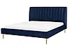 Cama Terciopelo MARVILLE 180 x 200 cm Azul marino
