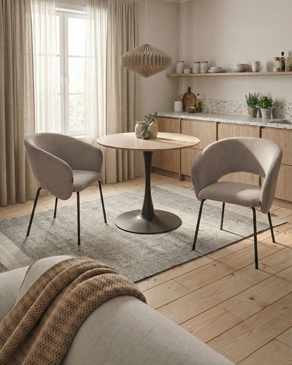 Set van 2 eetkamerstoelen BLAKELY Stof Taupe