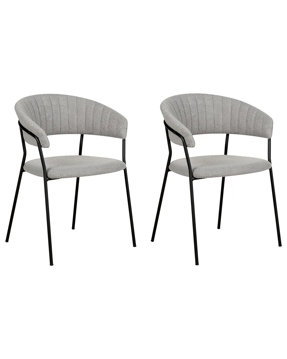 Set di 2 sedie da pranzo MARIPOSA Bouclé Grigio_887333