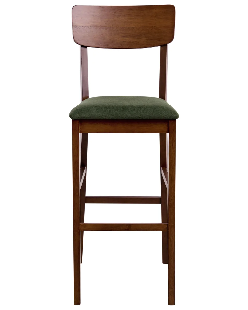 Set of 2 Bar Chairs AMBLER Wood Dark Brown/ Green_1010737